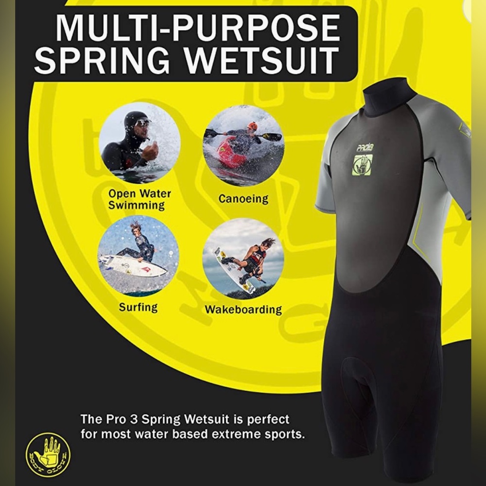 pro 3 body glove surfer multi-purpose spring shorty wetsuit blue gray black - Picture 5 of 16